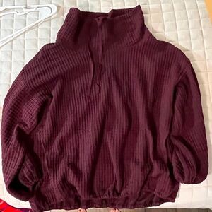 CANT FIND THIS BRAND ANYWHERE? Here it is! WAFFLE WEAVE Women's Burgundy Sweater